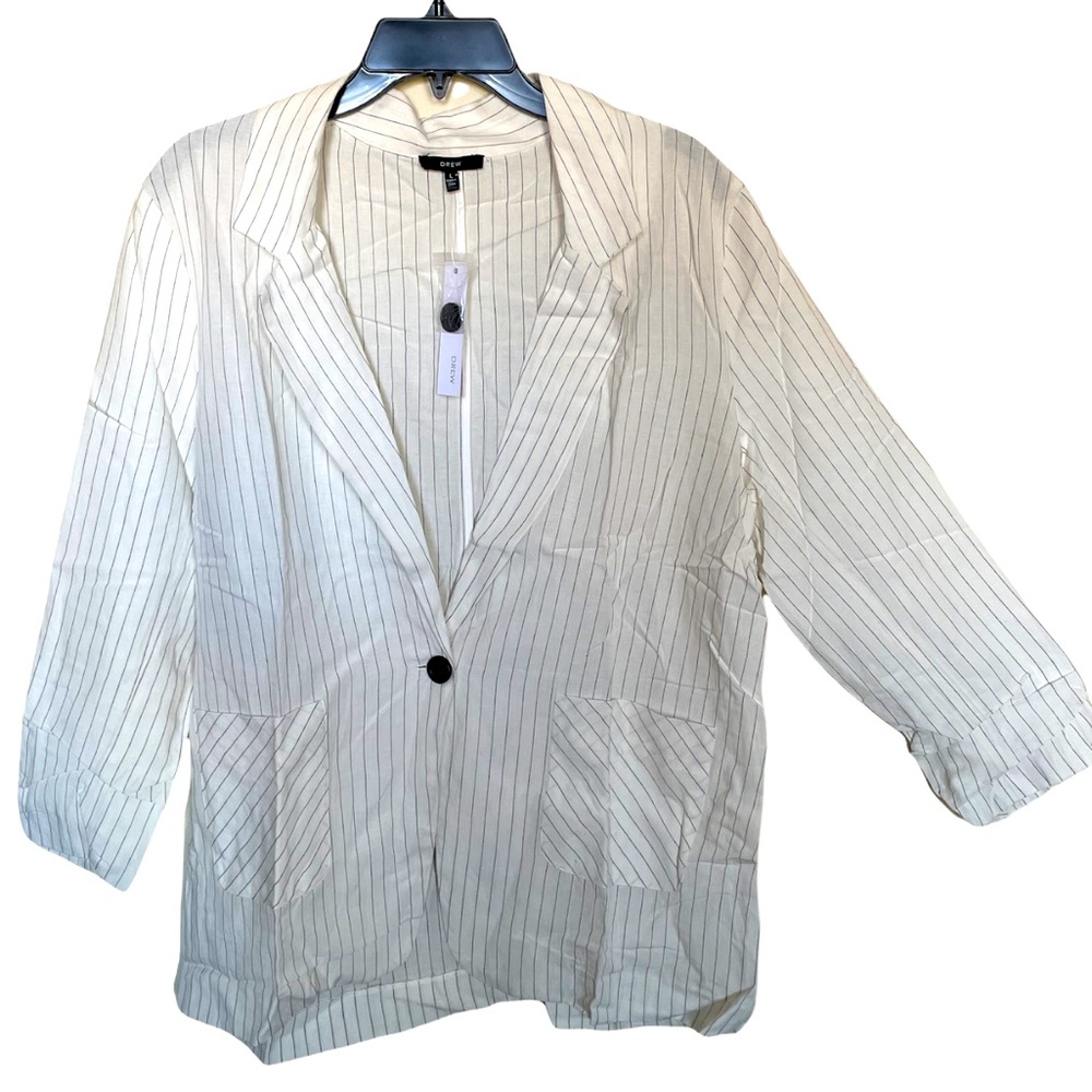 White Pinstripe Blazer